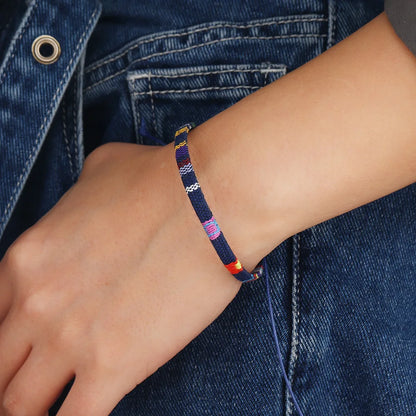 12Pcs Nepal Ethnic Colorful Bracelet Set For Women Bohemia Fabric Braided Rope Wristbands Men Bangle Fashion Summer Jewelry