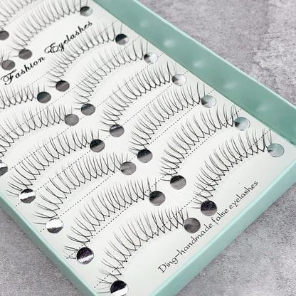 Anime Style False Eyelashes 10 Pairs | 11mm C-Shaped Curled DIY Strip Lashes