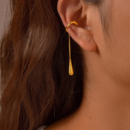 Thick Ear Cuff Earrings, Non-piercing Clip On Cartilage Earrin Stainless Steel, Fake Helix Cartilage Jewelry For Women One Piece