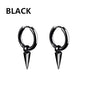 Vintage Punk Stainless Steel Stud Earrings for Men Women | 1 Pair Black Earrings Set