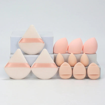 12pcs Makeup Sponge Set | Velvet Triangle Powder Puff for Foundation