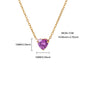 Stainless Steel Birthstone Pendant Necklace for Women Fashion Heart Crystal Zircon Charm Clavicle Chain Birthday Party Jewelry