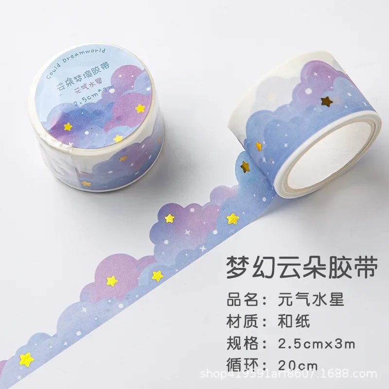 Kawaii Gradient Clouds Washi Tapes | DIY Scrapbooking and Journaling Stickers