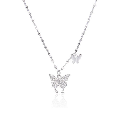 925Silver Butterfly necklace for women in summer, niche, versatile, exquisite, luxurious, high-end, collarbone chain