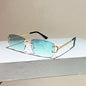 Rimless Square Sunglasses | Vintage Gradient UV400 Shades