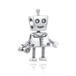 2026 New S925 Silver Robot Cross Digital Pendant, Suitable for Original Bracelets, DIY Accessories, Women's Charm Jewelry Gifts