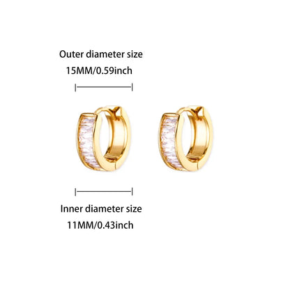 Cubic Zirconia Hoop Stud Earrings For Women Stainless Steel Gold Color Piercing Earring 2025 New Fashion Wedding Jewelry Gift