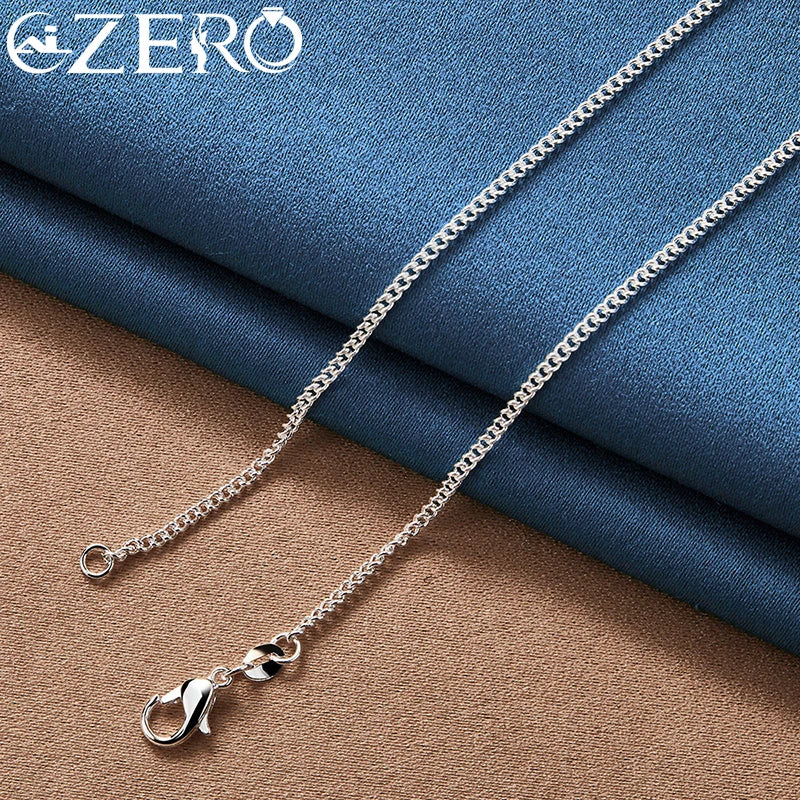 ALIZERO 40-70cm 925 Sterling Silver 2mm Side Chain Necklace For Women Men Wedding Party Fashion Charm Jewelry Gift
