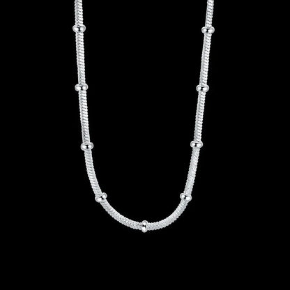 45-50cm 925 Sterling Silver Necklace Snake chain Beautiful Simple bead For Women wedding Fashion Jewelry Christmas Gifts