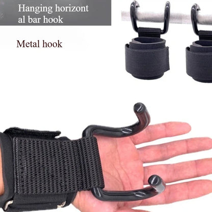Weight Lifting Hook Grips with Wrist Wraps | Gym Hand-Bar Support for Pull-Ups and Power Lifts