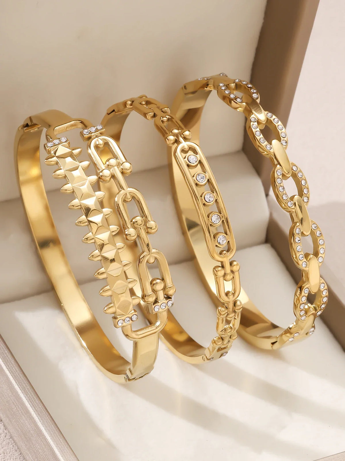 1pieces/set women's wedding jewelry party holiday Valentine's Day gift stainless steel bracelet plated with 18K gold bracelet