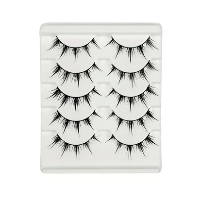 Anime-Inspired False Eyelashes | 5 Pairs Cartoon Eye Faux Lashes for Dramatic Demon Style