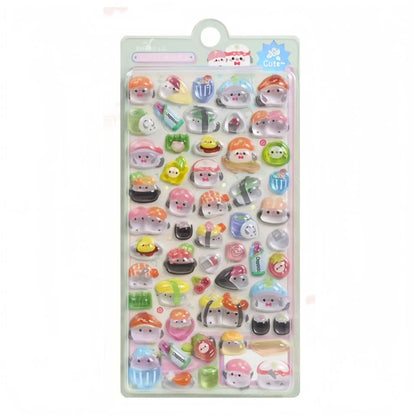 Japanese Anime Food Stamping Seal Fun | 3D Crystal Diamond Sticker Set for Kids