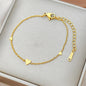 Fashion 316L Stainless Steel Love Heart Bracelet for Women Tiny Gold-Plated Clavicle Chain Girl Wedding Party Charm Jewelry Gift