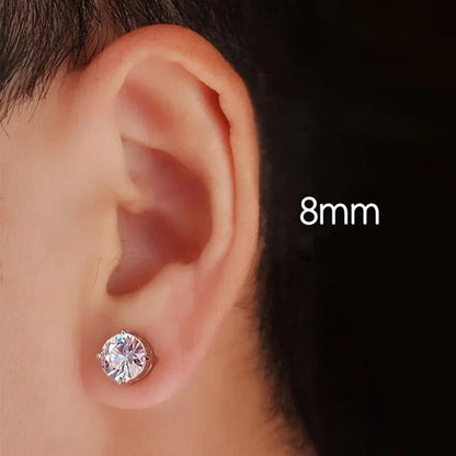 Magnetic Stud Earrings for Men and Women | Non Pierced Crystal Clip On Earrings