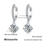NeeTim 0.5ct 1ct S925 Sterling Silver Moissanite Drop Earrings Trendy Luxury Designer Earing for Women Gift With Certificate
