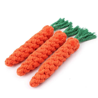 Carrot Dog Bite Rope Toy | Safe and Durable Chew Toy for Puppy Teeth Cleaning