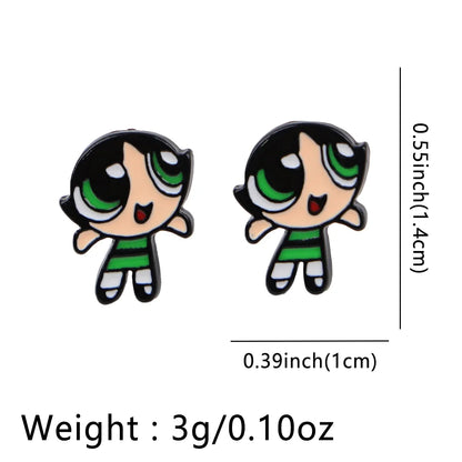 Cartoon Animal Stud Earrings | Cute Stainless Steel Pierced Jewelry for Women
