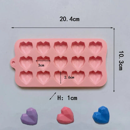55 Piece Small Heart Shaped Silicone Cake Mold | Heart Chocolate Pastry Molds for DIY Baking