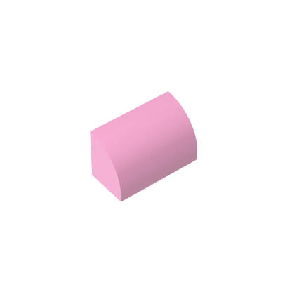 Gobricks GDS-M063 Curved Brick 1 x 2 x 1 No Studs | Compatible Building Block