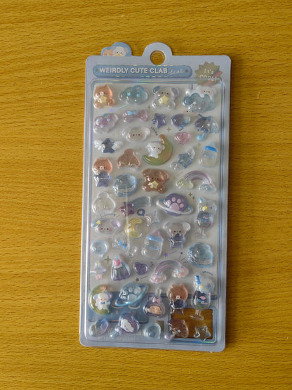 Japanese Anime Food Stamping Seal Fun | 3D Crystal Diamond Sticker Set for Kids