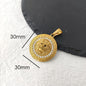 Men's Rock Hip Hop Crystal Inlay Lion Head Pendant Fashion Creative Stainless Steel Gold Color Party Club Charm Jewelry