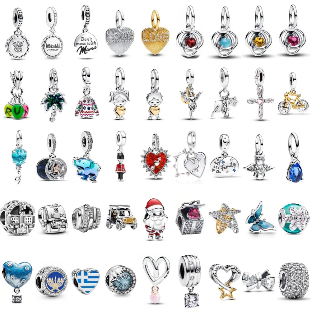 Hot Selling Christmas Santa 925 Silver Charm Bead Fit European Bracelet Bangles Women Necklace Jewelry