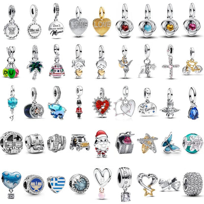 Hot Selling Christmas Santa 925 Silver Charm Bead Fit European Bracelet Bangles Women Necklace Jewelry