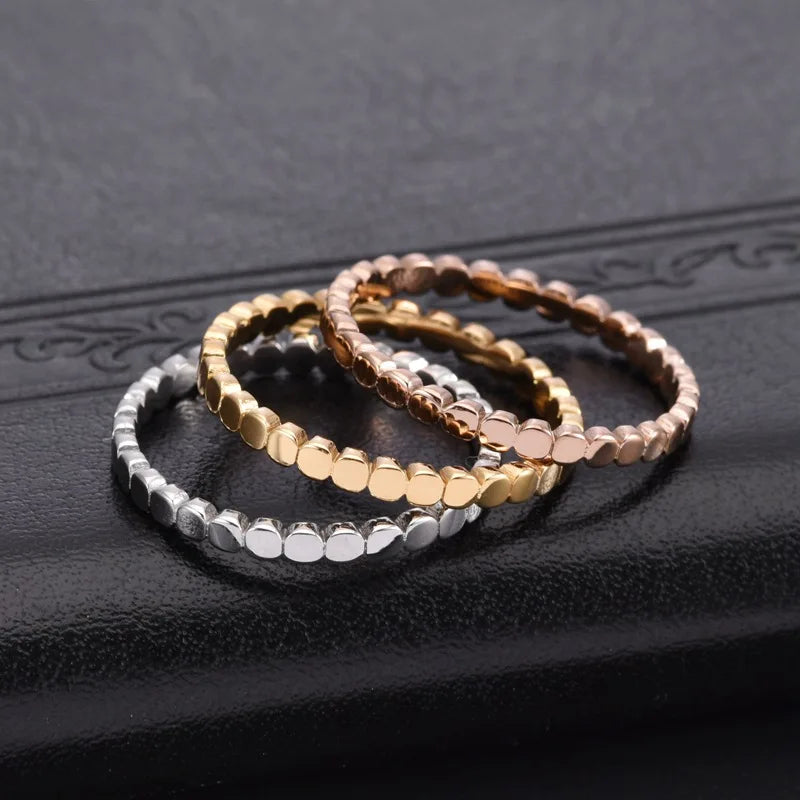 2mm Thin Stainless Steel Round Eternity Ring Wedding Band for Women Girl Size 5-10