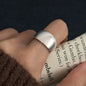 925 Sterling Silver Frosting Geometry Ring | Textured Wide Band for Women