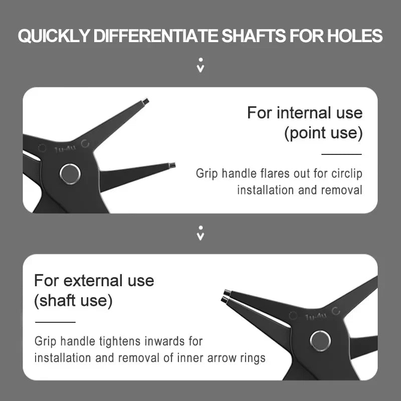 2 in 1 Snap Ring Pliers | Internal External Retaining Ring Pincer Tool