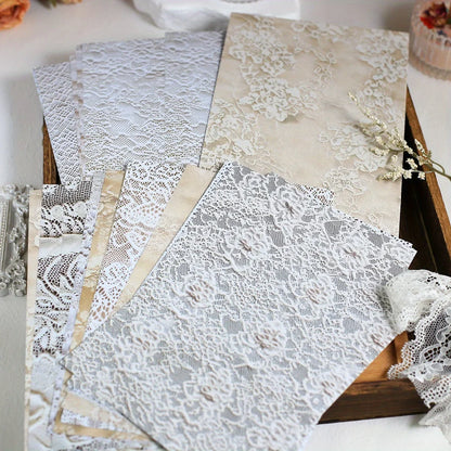 Vintage Lace Scrapbook Paper Set | 30 Sheets for Junk Journaling