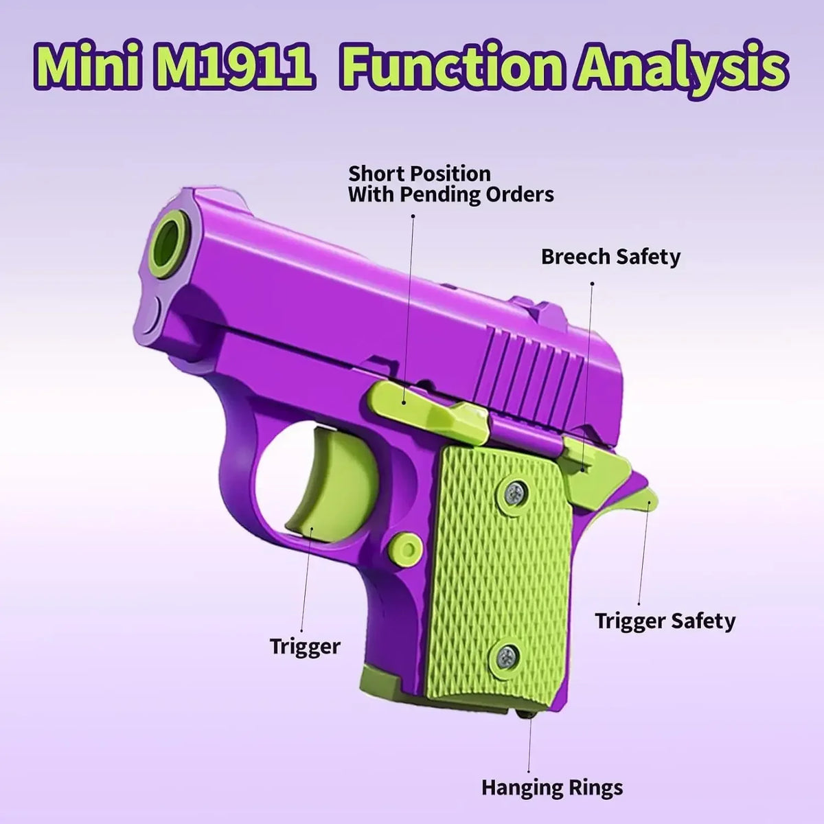 Stress Relief Pistol Toy | Mini Manual Burst Fidget Gun
