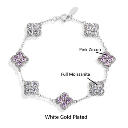 MINTYBOX S925 Sterling Silver Full Moissanite Bracelets D VVS1 Lab Diamond for Women 18k Gold Plated Engagement Jewelry Gift