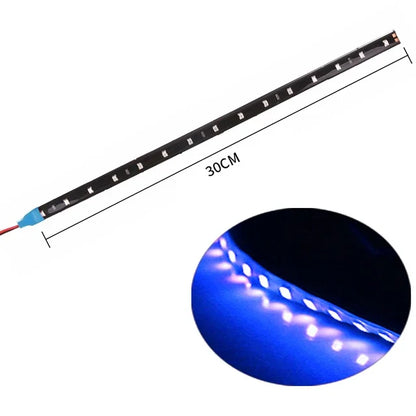 LED Car Strip Light 30cm 12V Waterproof | 2-Pack Neon Atmosphere Lamp for Interior Car Decor