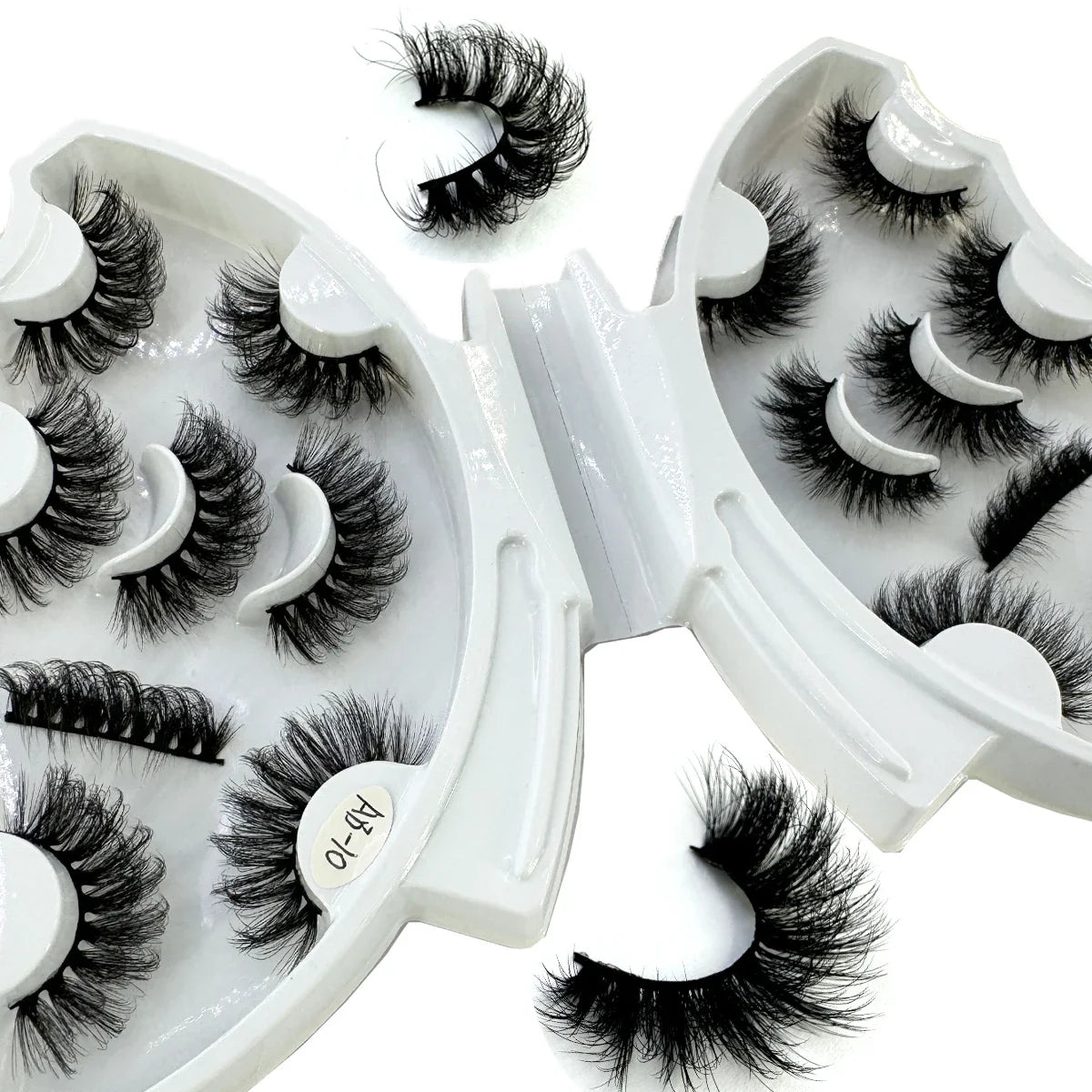 5-8 Pairs Natural Russian Striped Mink Lashes | 3D Volume Wavy False Eyelash Extensions