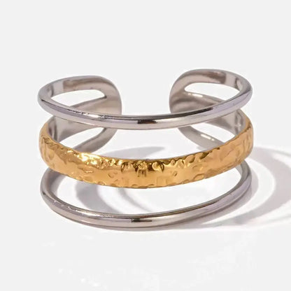 Wholesale High End Waterproof Three-dimensional M Letter Hollow Stainless Steel Finger Ring Trendy for Women Personalize Jewelry