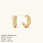SUNIBI Stainless Steel Stud Earring for Women Gold Color Silver Color Simple Earrings Wives Smooth Thick Hoop Fashion Jewelry