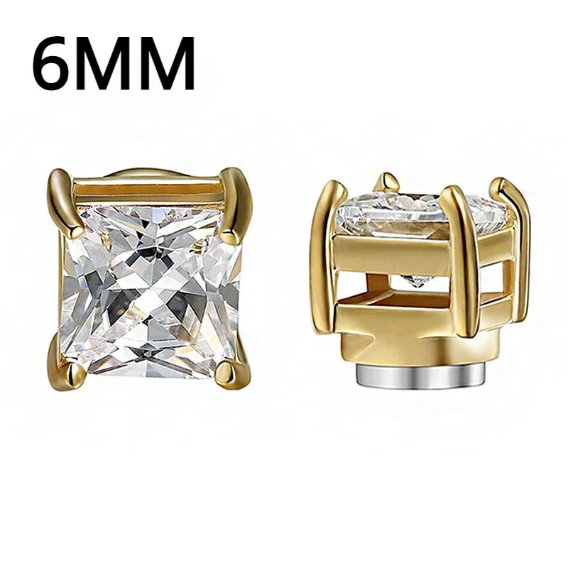 Magnetic Clip Earrings for Women and Men | No Piercing Crystal Studs