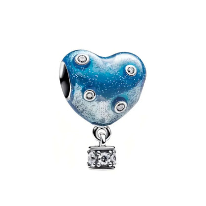 European Summer Blue Series Turtle Flower Pendant Fit S925 European 925 Sterling Silver Bracelet Bangles Necklace
