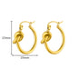 Vintage Round Stainless Steel Hoop Earrings For Women Gold Plated Earring 2023 Trending Statement Ear Jewelry Christmas Gift