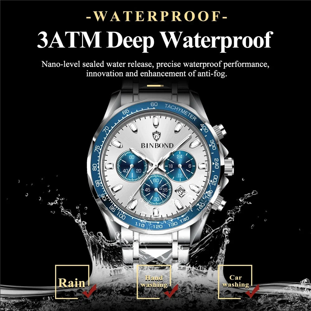 New Automatic Watch For Man Small Dial Blue Digital Fashion Quartz Wristwatches Men Clock Luxury Watches Mens Gifts Reloj Hombre