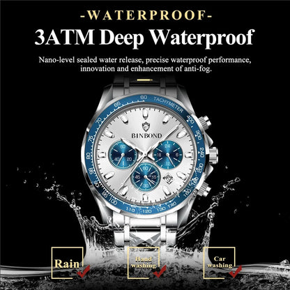 New Automatic Watch For Man Small Dial Blue Digital Fashion Quartz Wristwatches Men Clock Luxury Watches Mens Gifts Reloj Hombre