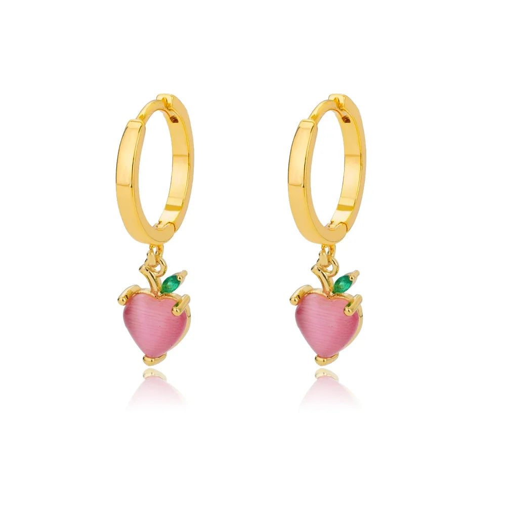 Zircon Heart Pendientes Earring For Women Stainless Steel Gold Color Piercing Earring 2025 Trend Jewelry aretes Accesorios mujer
