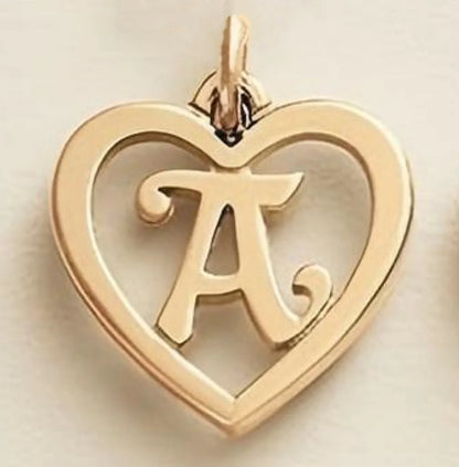 SUNIBI Stainless Steel Letter Heart Shape Hollow Pendant Charm for Bracelet Necklaces  for Women DIY Jewelry Making