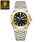 POEDAGAR Trendy Casual Wristwatch For Men Week Date Stainless Steel Man Watch Luminous Waterproof Luxury Quartz Men Watches+Box