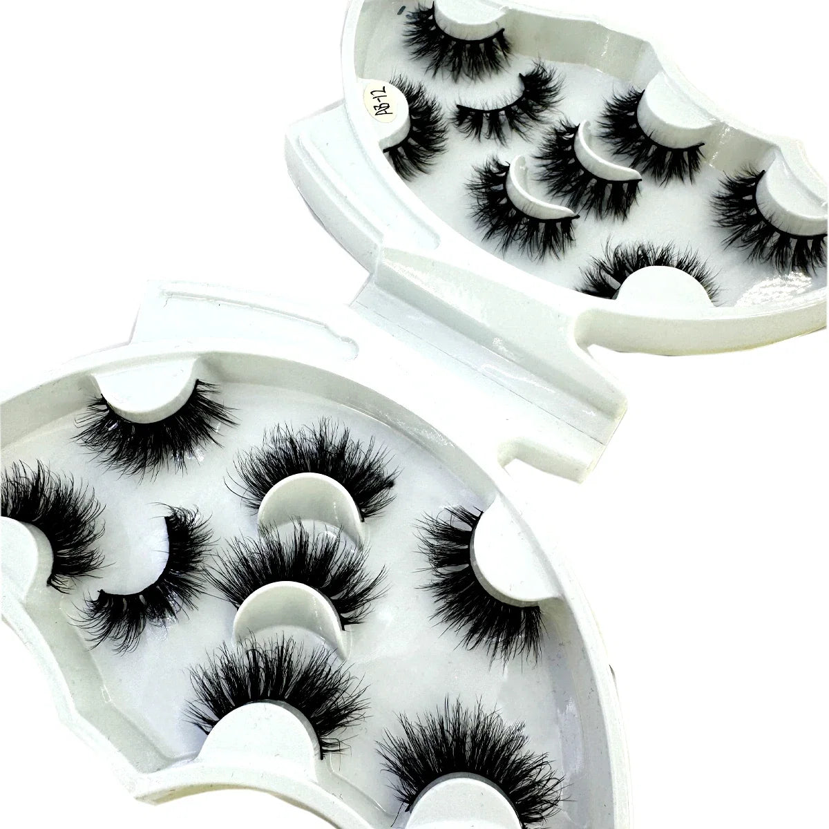 5-8 Pairs Natural Russian Striped Mink Lashes | 3D Volume Wavy False Eyelash Extensions