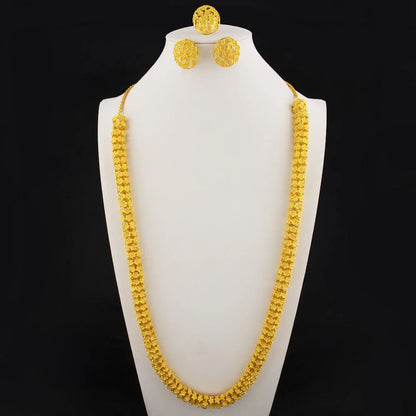 gold plated earrings ring necklaces for women luxury gold cuban necklace set High Quality designer men woman Jewelry sets gift