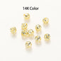 20pcs/bag 4mm 5mm 6mm 18K Gold Plated Hollow Round Spacer Bead Brass Charm Bracelet Beading For DIY Jewelry Making Accessories