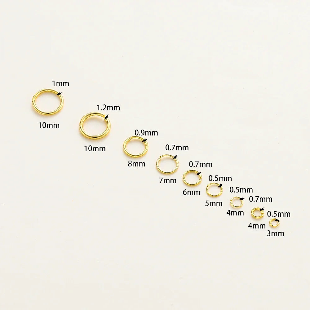50-200/lot 14K 18K Gold Necklace Open Single Jump Ring Lobster Clasp Connector Split Ring Fitting DIY Jewelry Making Accessories